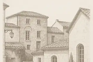 dessin Les maisons anciennes
