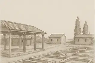 dessin Les ruines gallo-romaines de Plassac